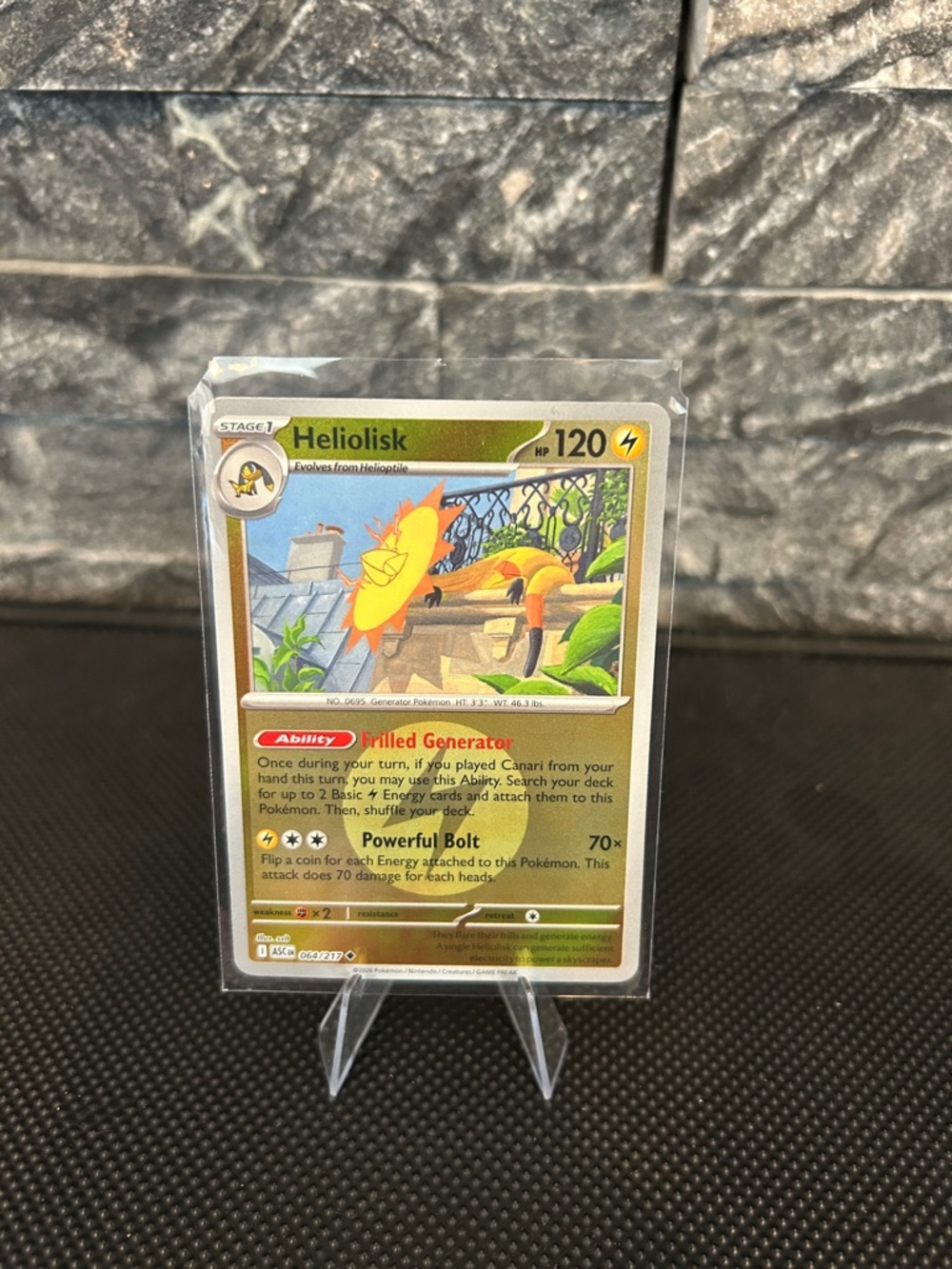 Pokémon Heliolisk 064/217 Reverse Holo Rare from Ascended Heroes Set M/NM